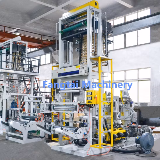 Taiwan Quality High Speed HDPE LDPE PE Poly Plastic Pbat PLA Biodegradable Dual-Screw Co-Extrusion 3-Layer Blown ABA Film Blowing and Making Extruder Machine