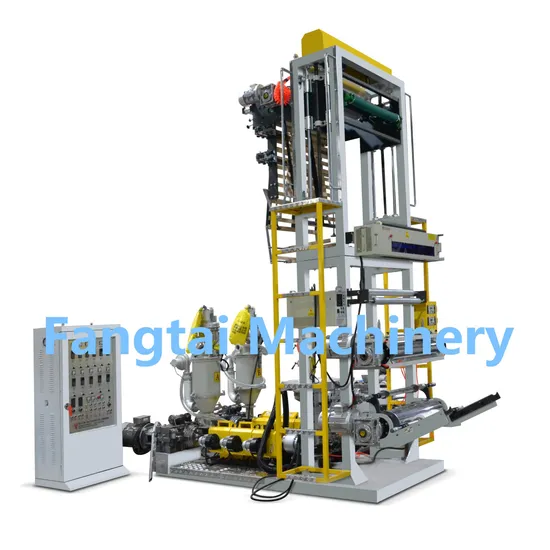Taiwan Quality High Speed HDPE LDPE PE Poly Plastic Pbat PLA Biodegradable Dual-Screw Co-Extrusion 3-Layer Blown ABA Film Blowing and Making Extruder Machine