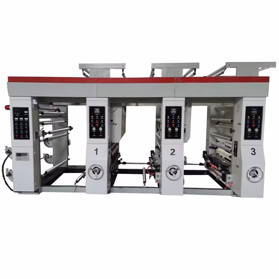 Высокоскоростная ПВХ УФ-фольга BOPP PE Линейный большой формат 2 4 5 6 Цветная этикетка Бумажный стаканчик Пластиковая пленка Мешок Флексографическая печатная машина Цена